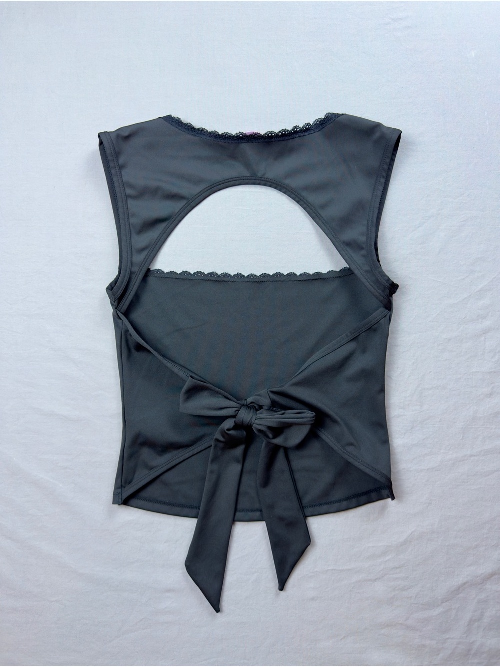 Edikted Black Bow-Back Tank Top